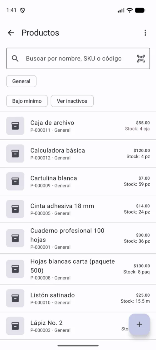 La lista marca en rojo lo que está bajo el mínimo